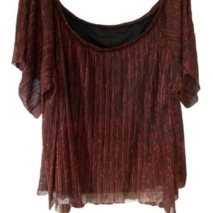 Red and black Top (with Metallic Accents)